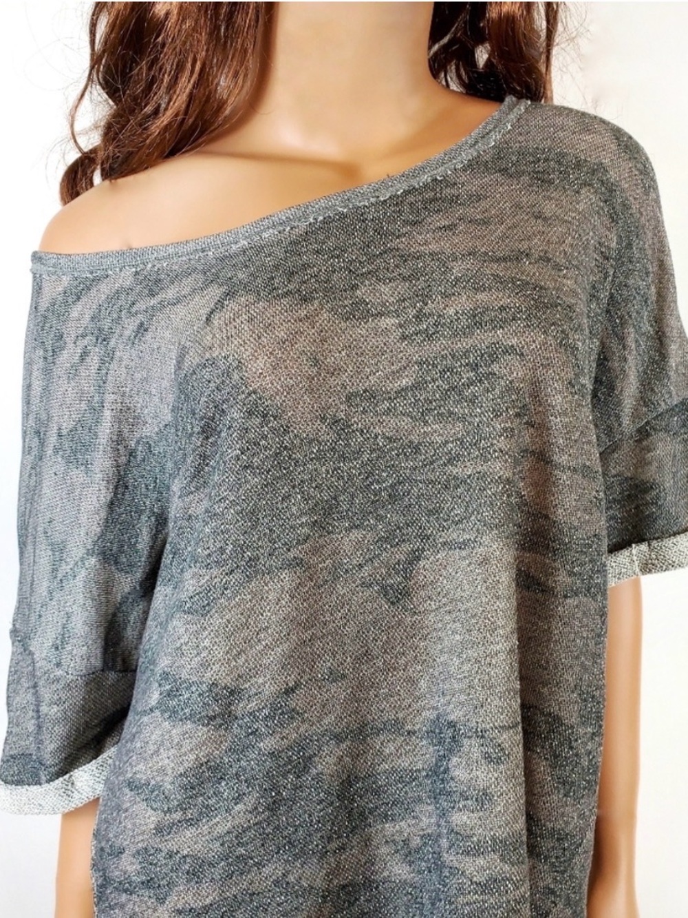 Rock & Republic Oversized Camo Terry Top